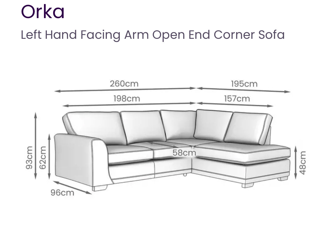 DFS Orka RHF Corner Sofa