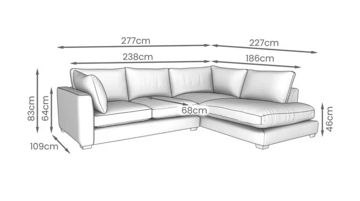 Charcoal Grey DFS Kaizer Corner Sofa