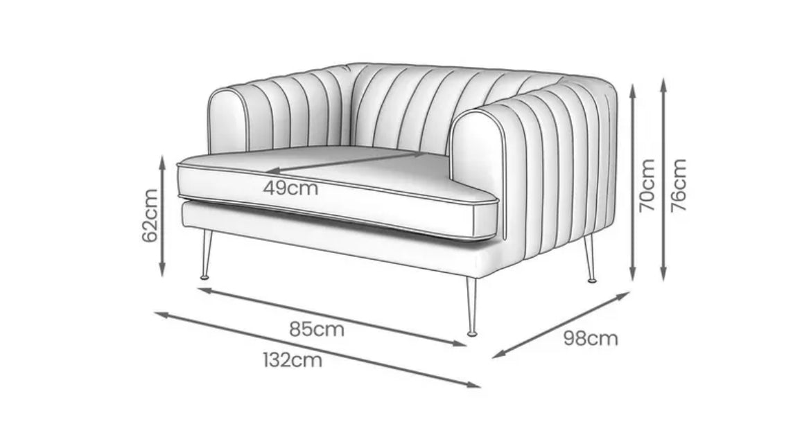 DFS Enchanted Velvet 4 Seater Sofa & Cuddle Chair