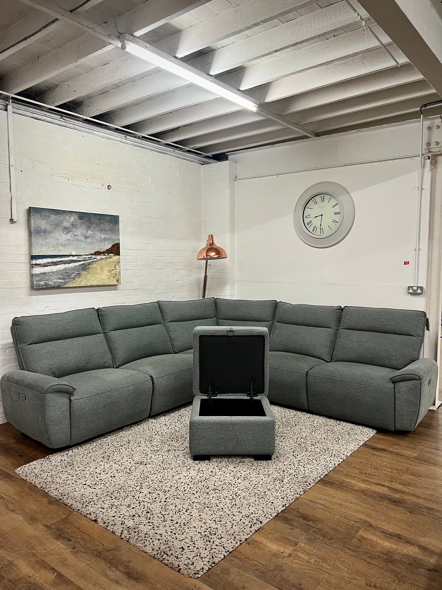 DFS Aussie Power Recliner & Storage Footstool