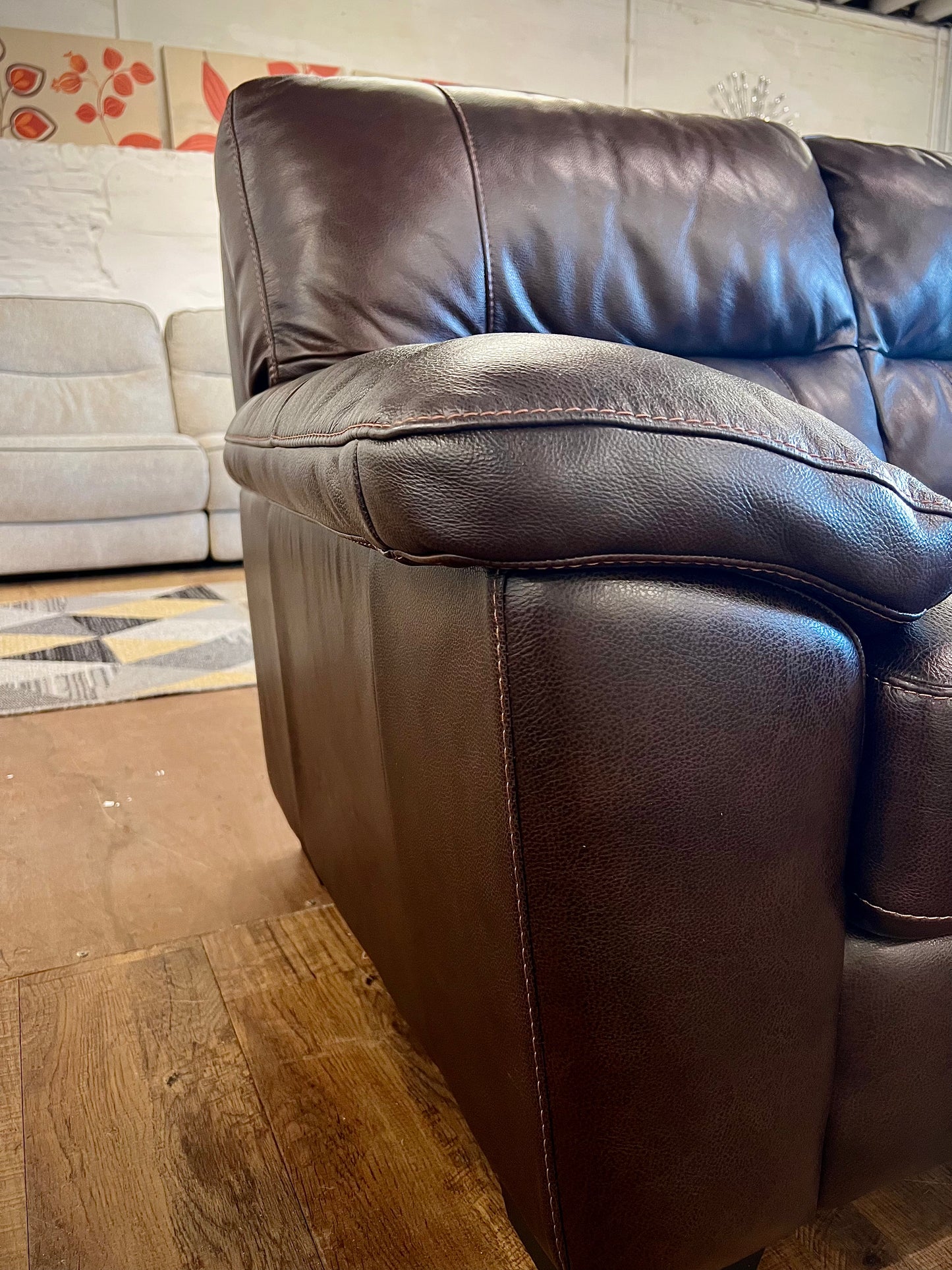 Genuine brown leather Sofas x2
