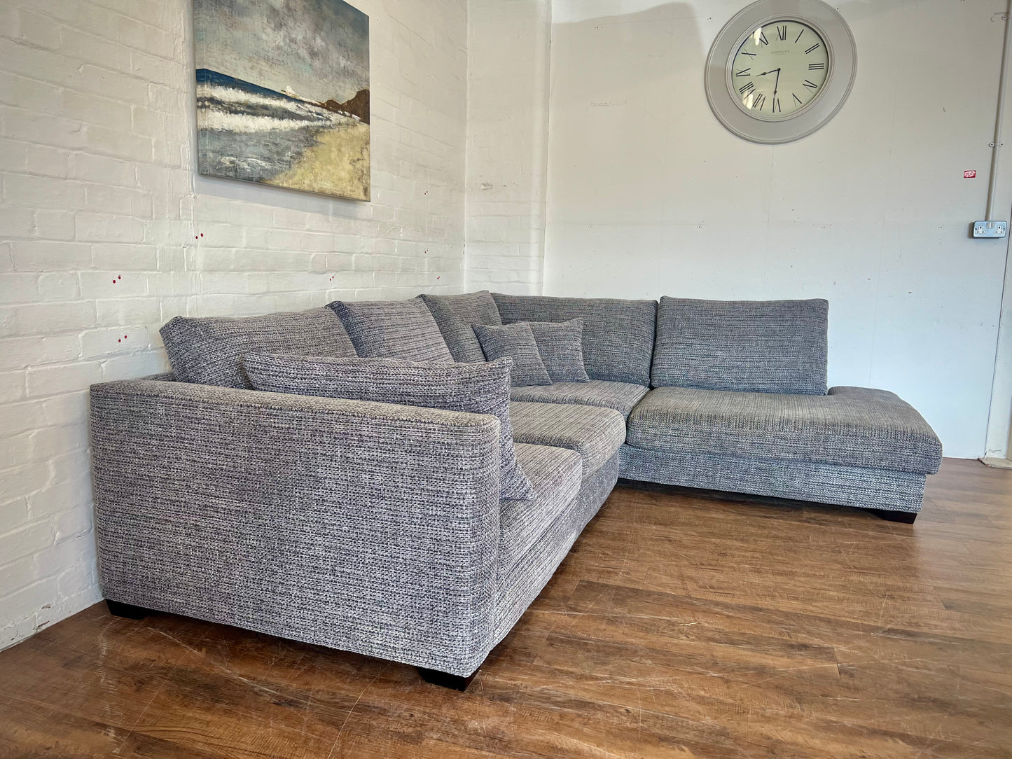 Charcoal Grey DFS Kaizer Corner Sofa