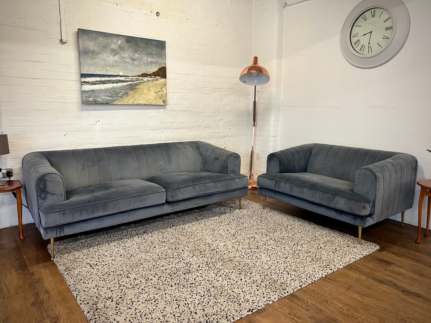 DFS Enchanted Velvet 4 Seater Sofa & Cuddle Chair