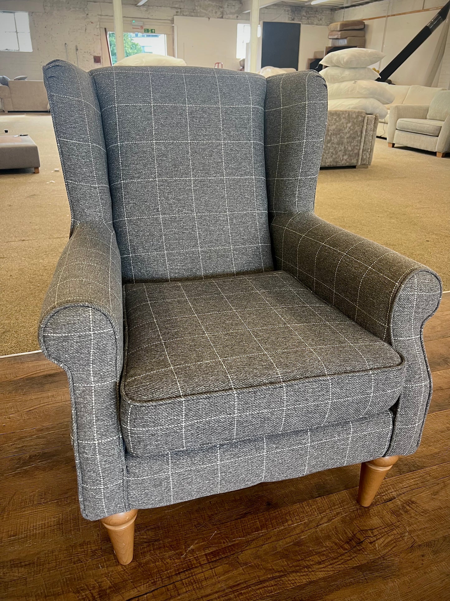 Next Check Lawson Mid Grey Sherlock Highback Armchair