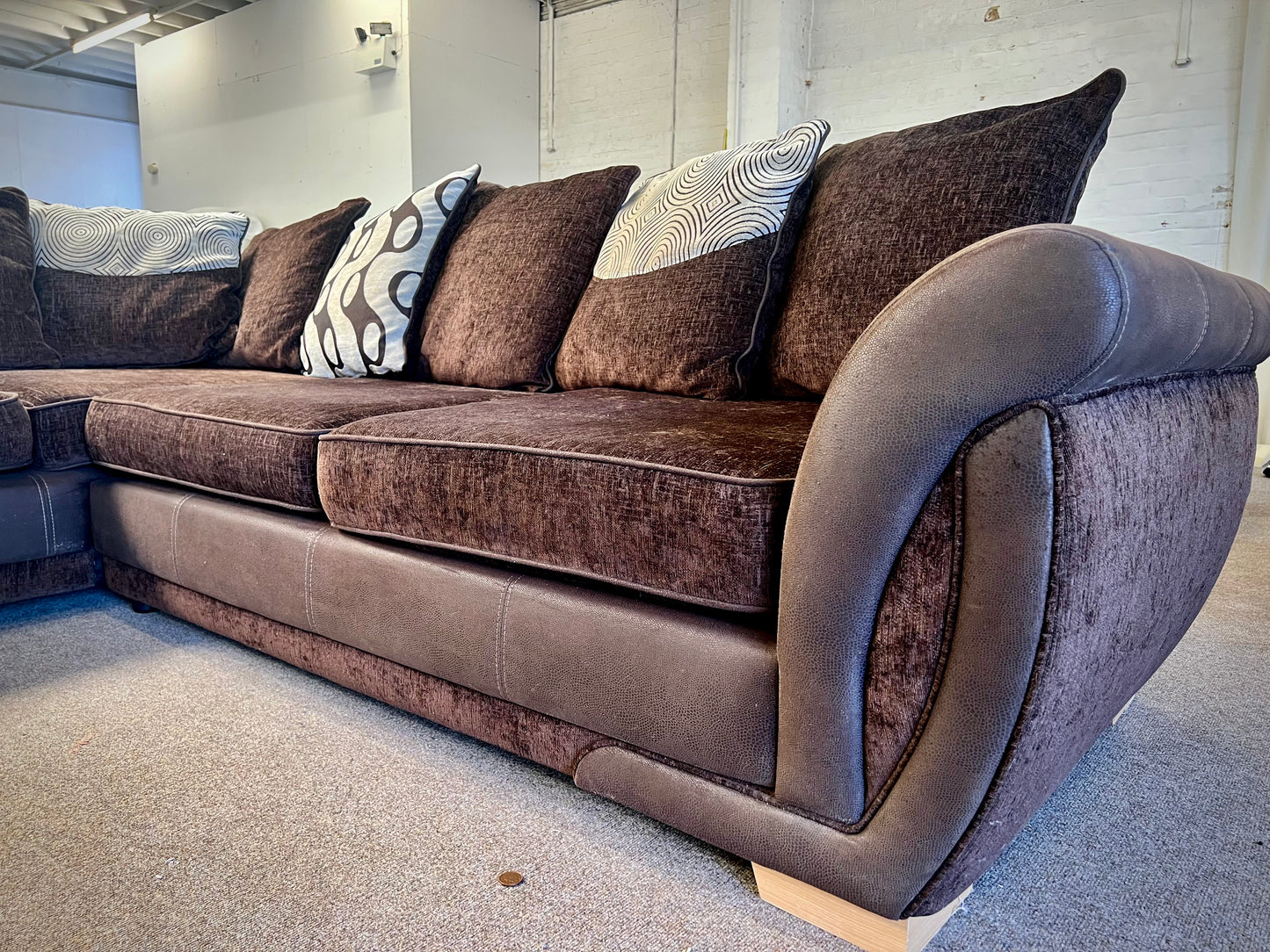 Chocolate Brown DFS Shannon Corner Sofa