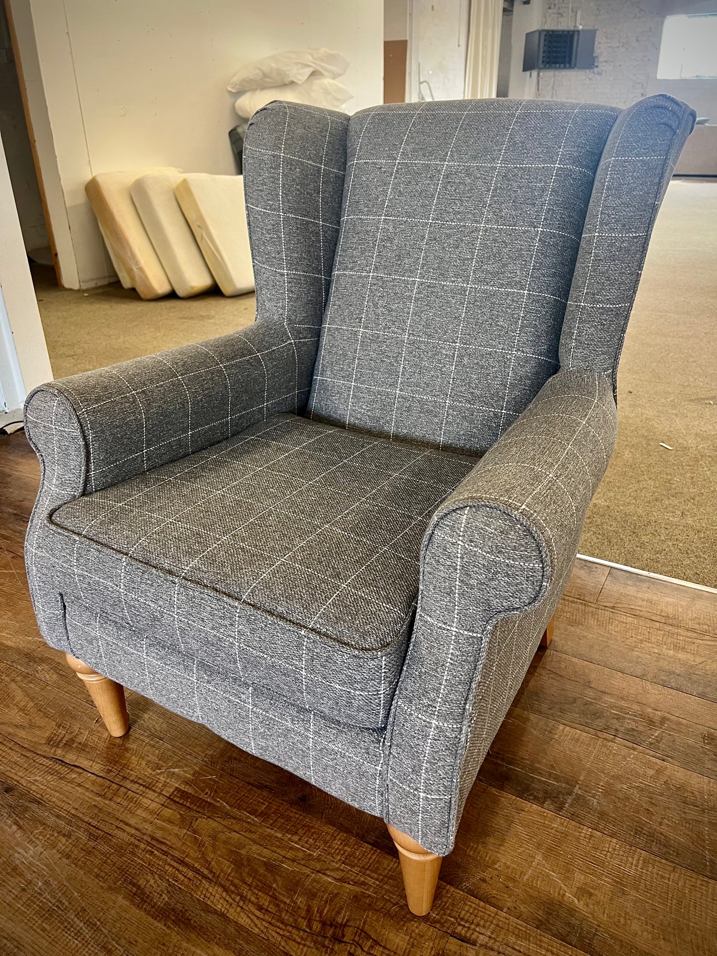Next Check Lawson Mid Grey Sherlock Highback Armchair