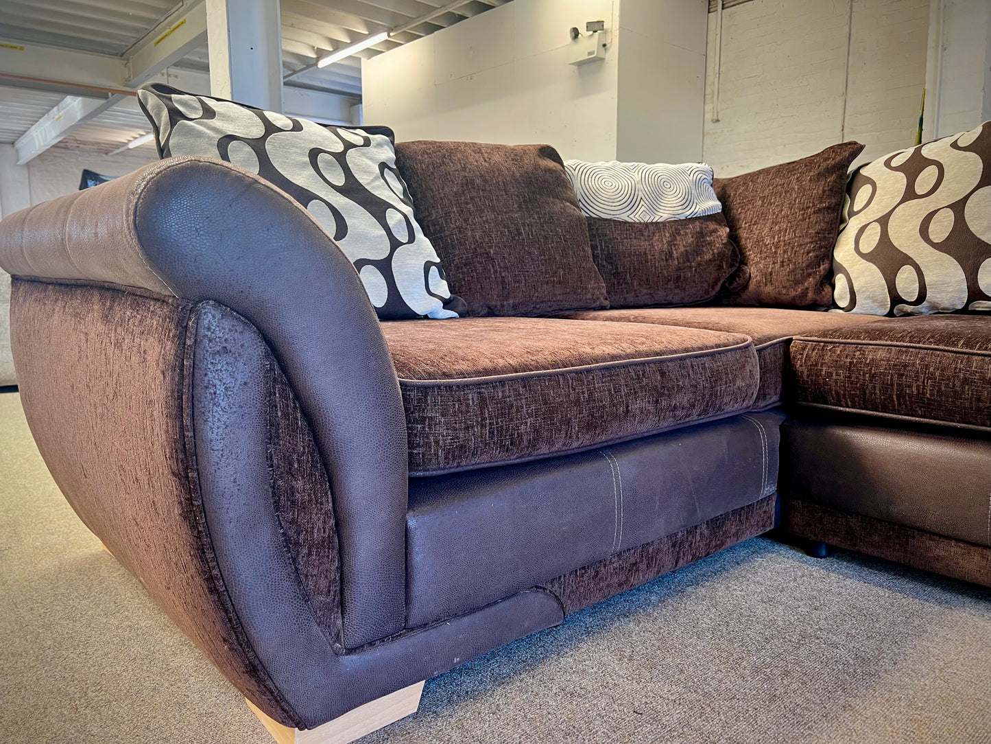 Chocolate Brown DFS Shannon Corner Sofa