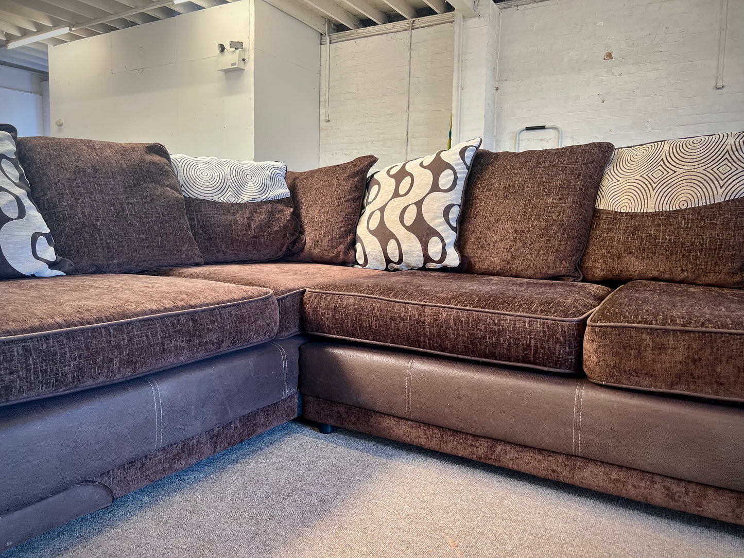 Chocolate Brown DFS Shannon Corner Sofa