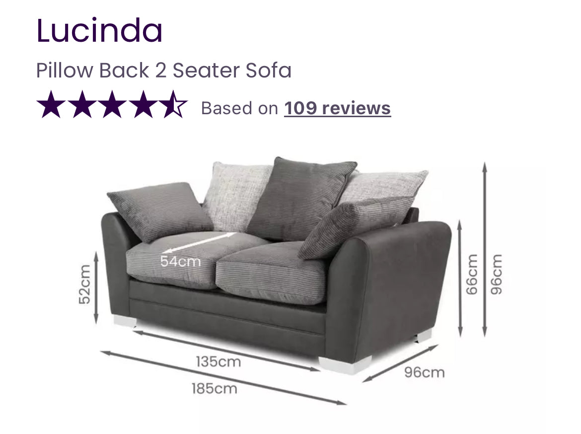 DFS Lucinda 4 Seater Sofa, 2 Seater Sofa & Storage Footstool