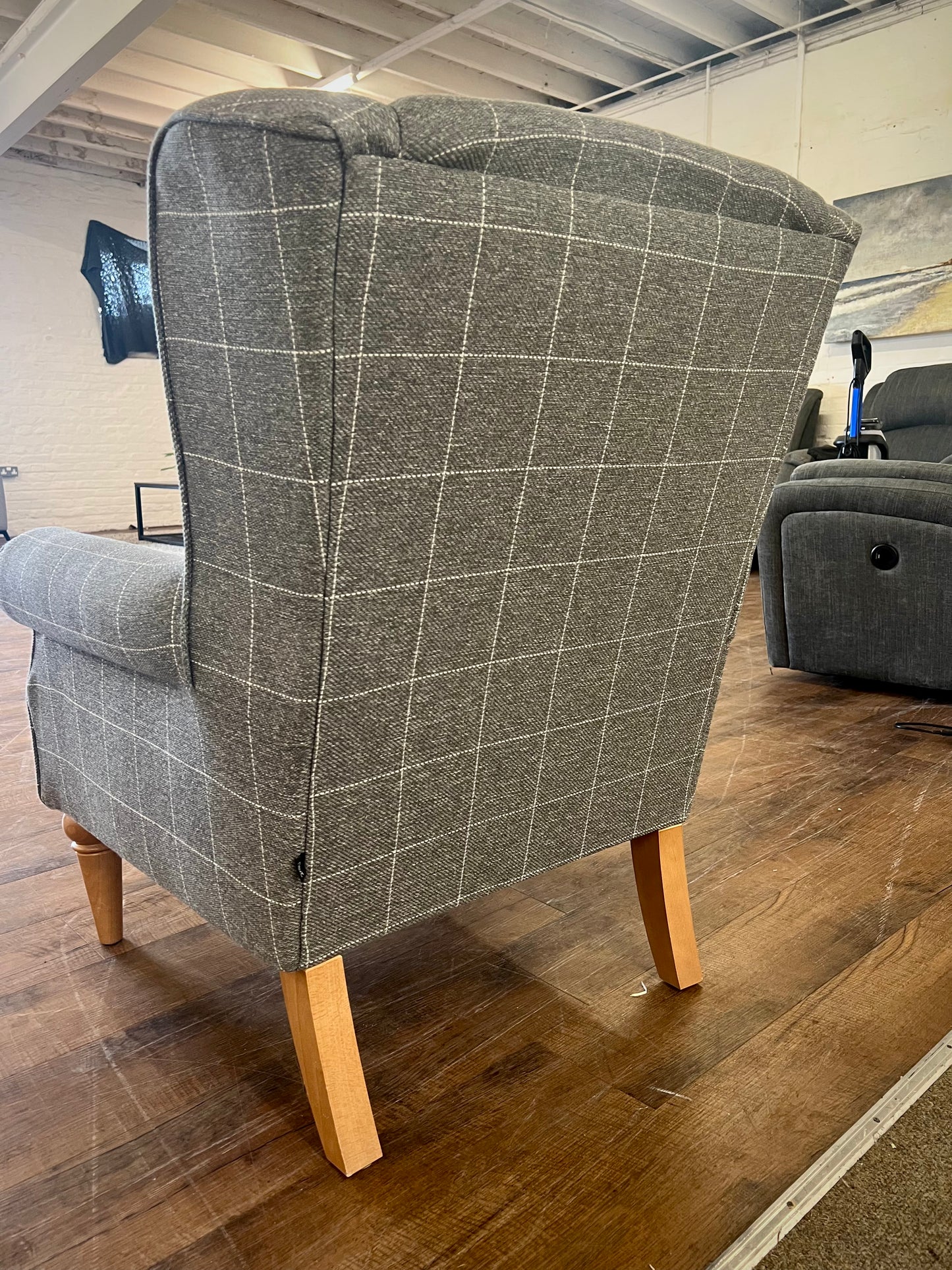 Next Check Lawson Mid Grey Sherlock Highback Armchair