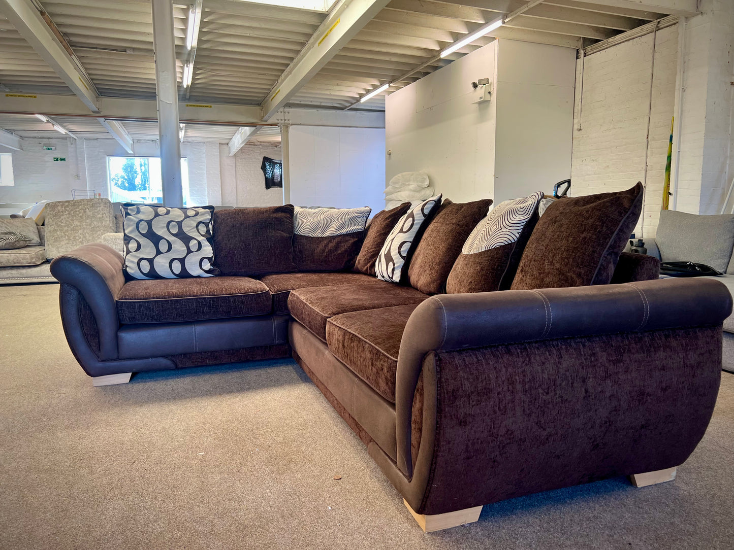 Chocolate Brown DFS Shannon Corner Sofa