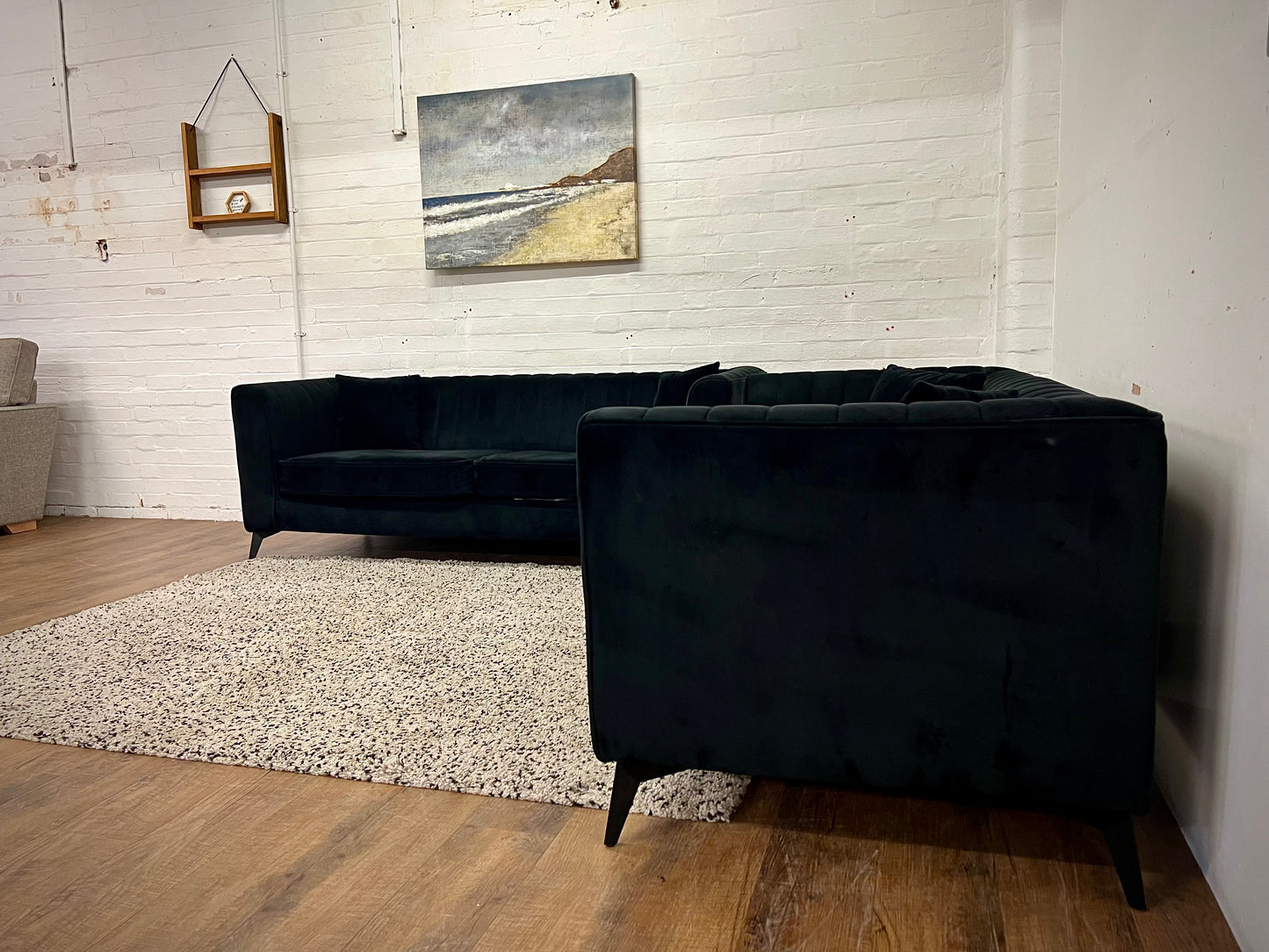 SCS Margo Black 3 Seater & 2 Seater Sofa