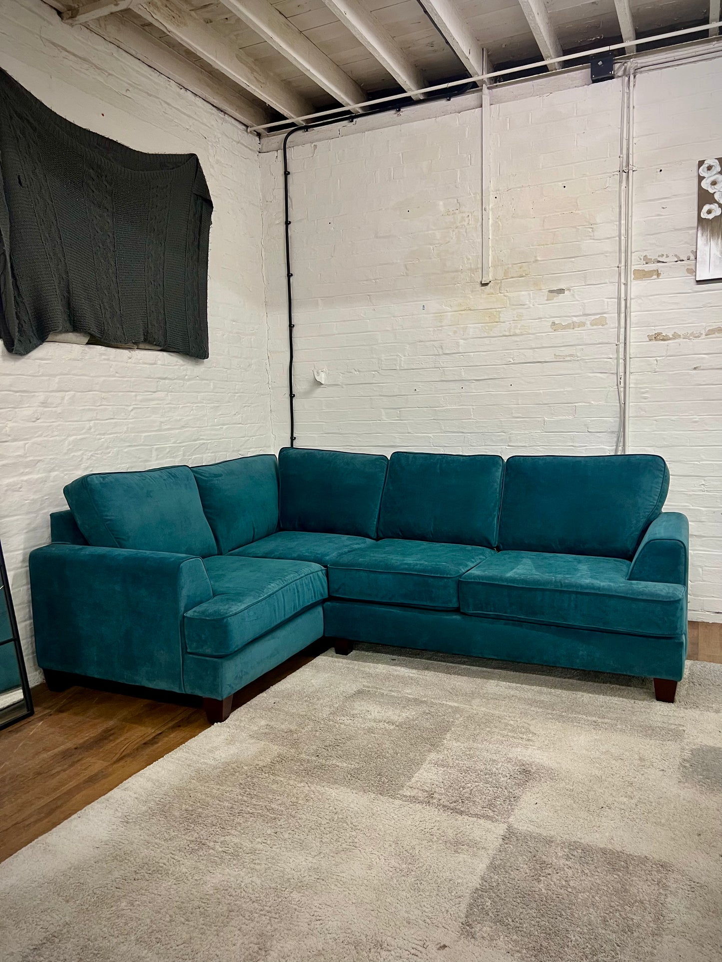 Stunning Teal Corner Sofa