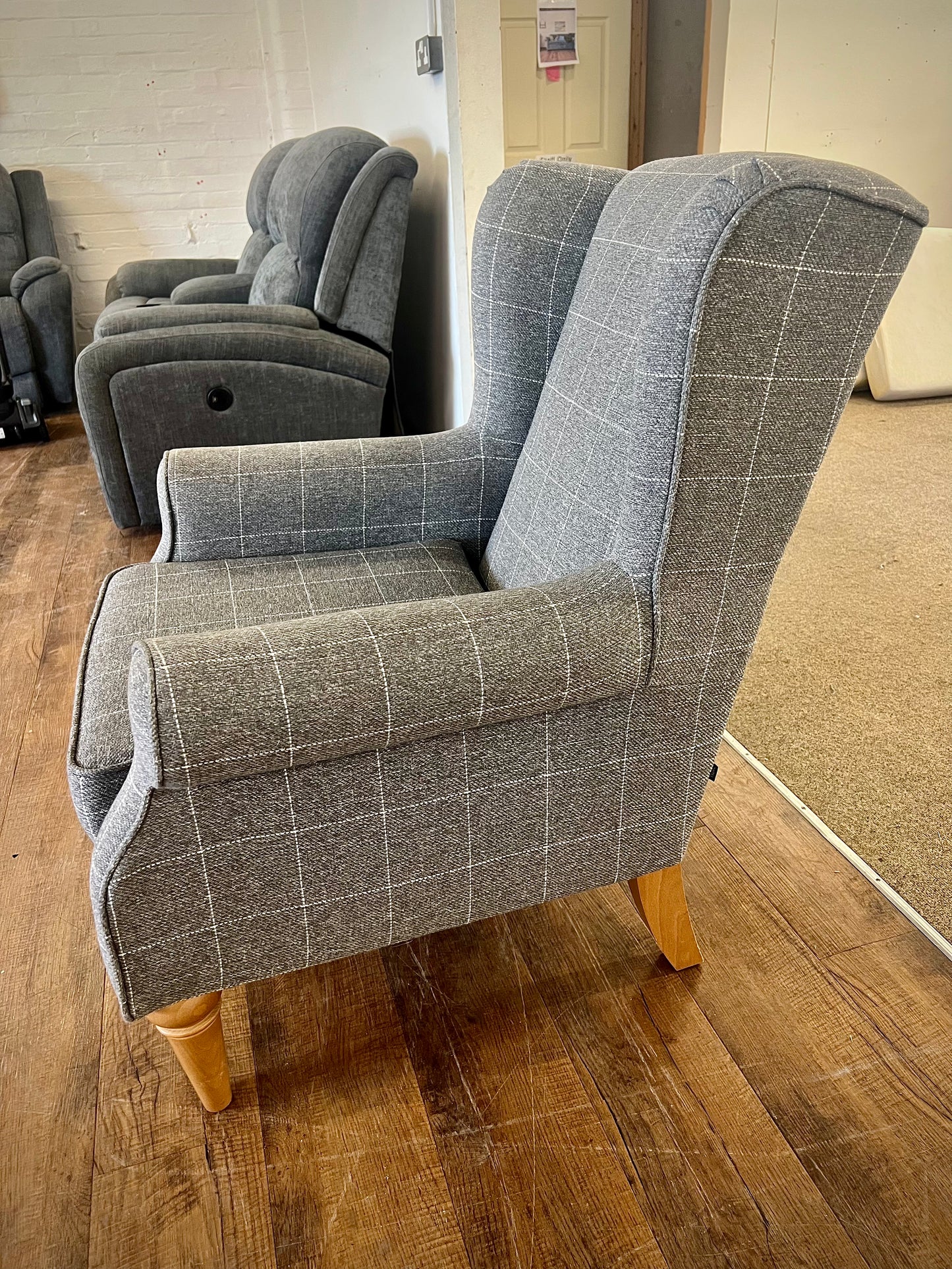 Next Check Lawson Mid Grey Sherlock Highback Armchair