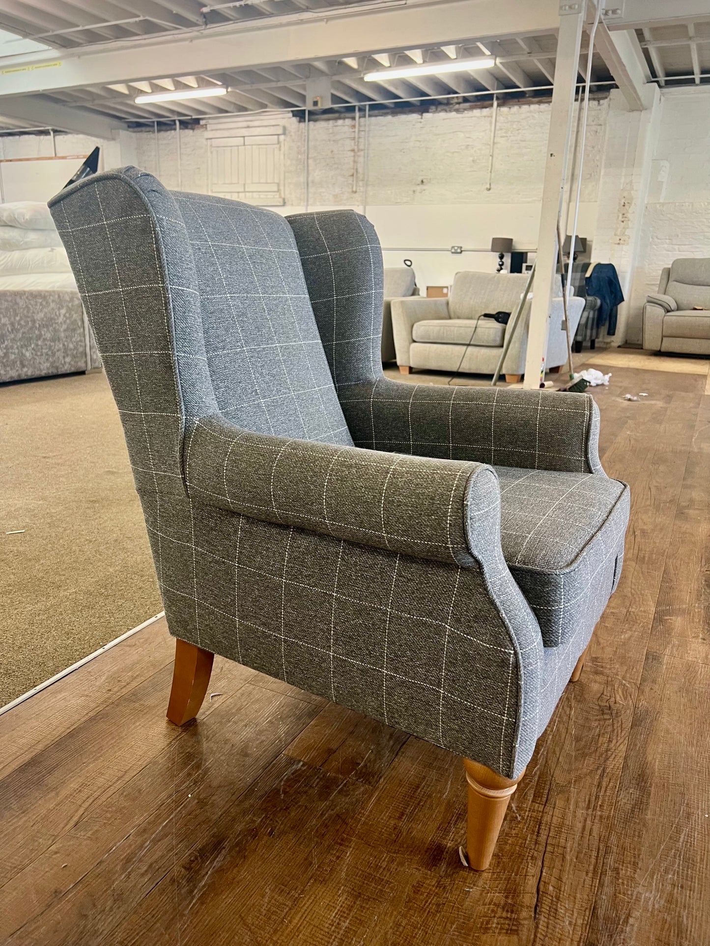 Next Check Lawson Mid Grey Sherlock Highback Armchair