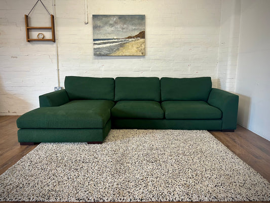 DFS Calix Boucle Green Chaise Sofa