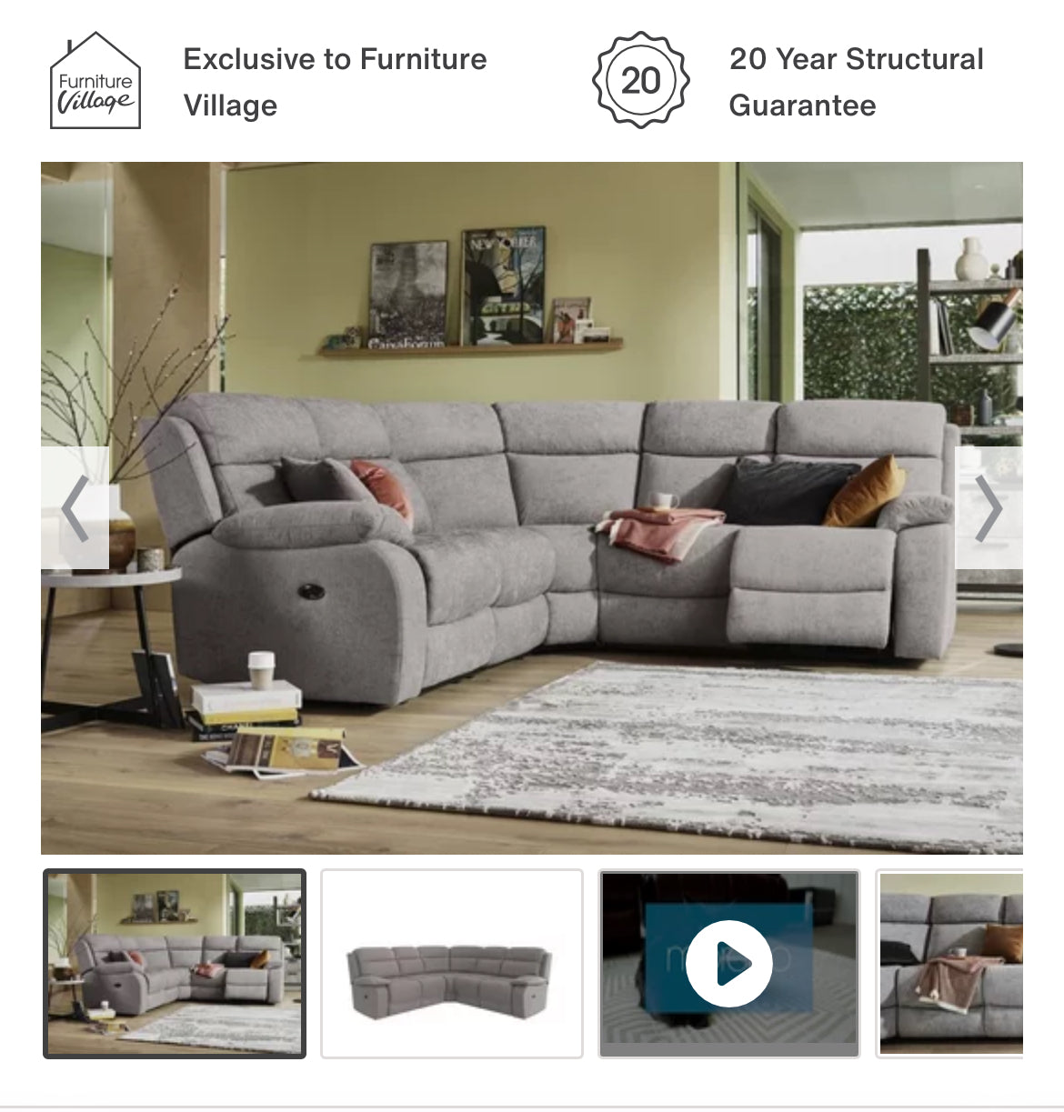 BRAND NEW - Furniture Village Moreno Power Recliner