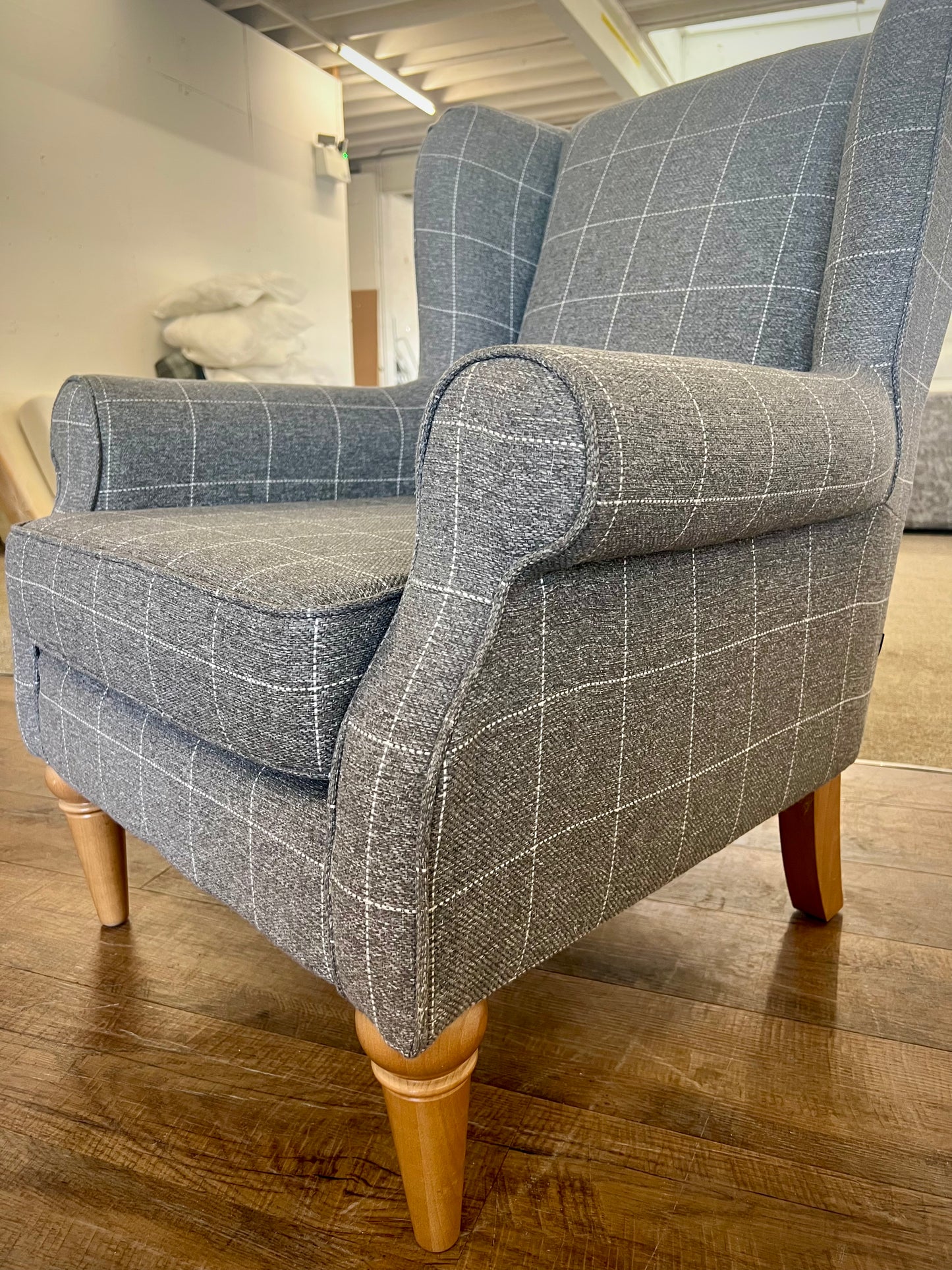 Next Check Lawson Mid Grey Sherlock Highback Armchair