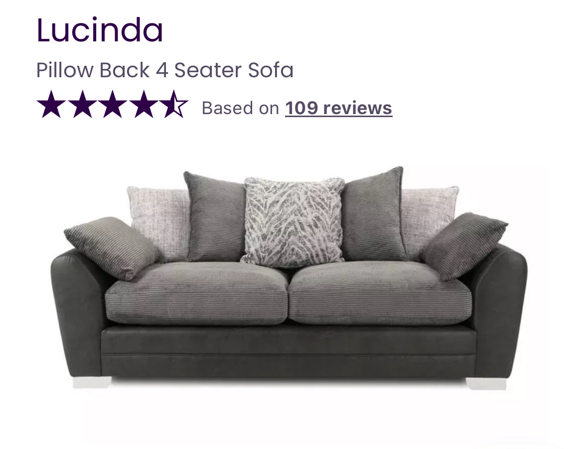DFS Lucinda 4 Seater Sofa, 2 Seater Sofa & Storage Footstool