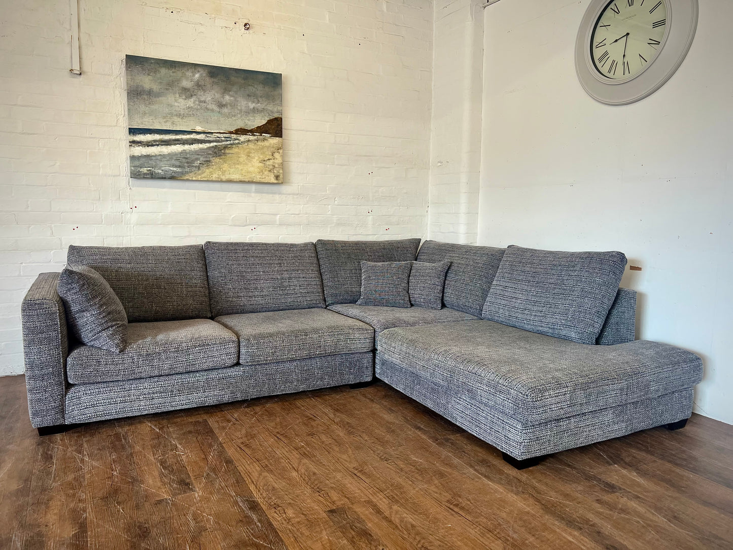 Charcoal Grey DFS Kaizer Corner Sofa